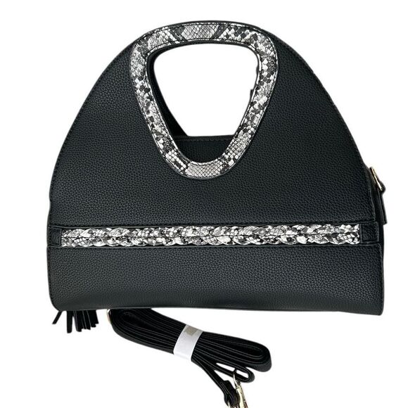 American Bee Black Snakeskin Crossbody Purse NWT - Picture 1 of 7